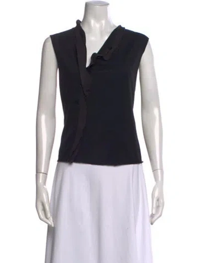 Pre-owned Issey Miyake Vintage 2000's Top In Black