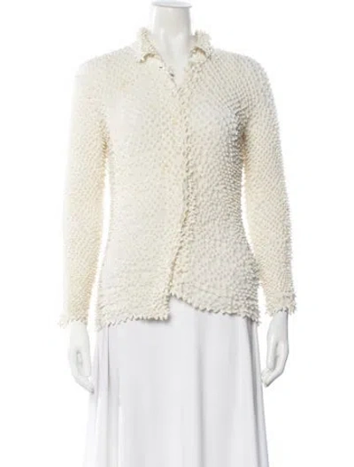 Pre-owned Issey Miyake Vintage 2000 Top In Neutral