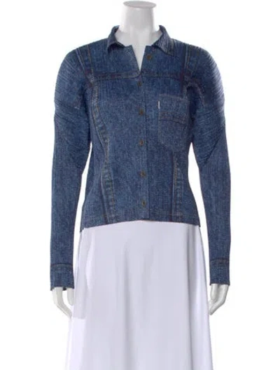 Pre-owned Issey Miyake Vintage 2002 Button-up Top In Blue