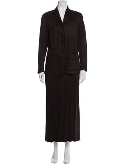 Pre-owned Issey Miyake Vintage 2010 Skirt Suit In Brown