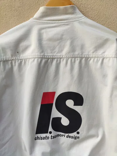 Pre-owned Issey Miyake Vintage  Bomber Jacket Big Logo Is In White