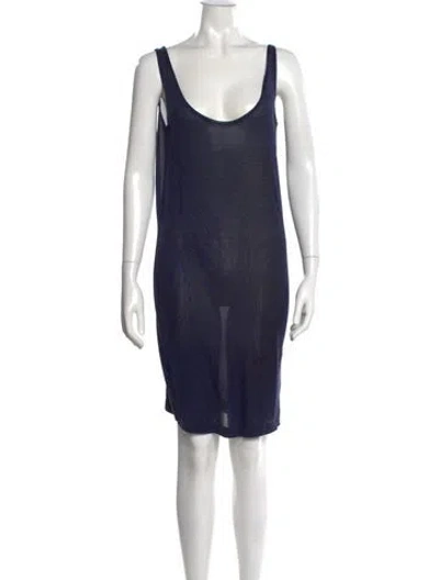 Pre-owned Issey Miyake Vintage Knee-length Dress In Blue