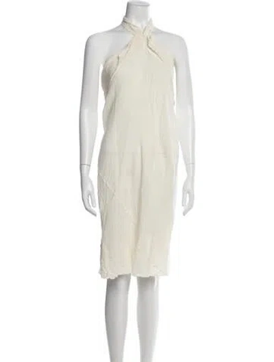 Pre-owned Issey Miyake Vintage Knee-length Dress In Neutrals