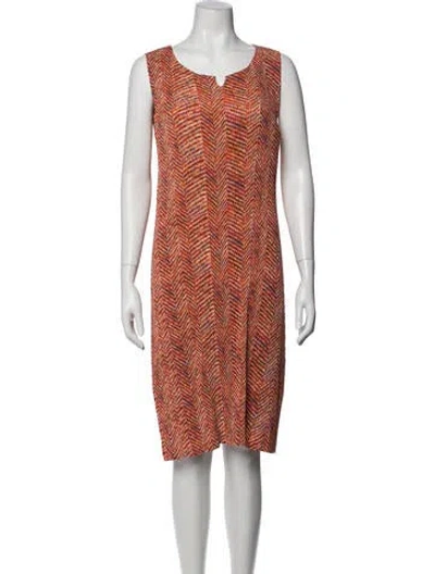 Pre-owned Issey Miyake Vintage Knee-length Dress In Orange