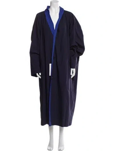 Pre-owned Issey Miyake Vintage Late 1980's - Early 1990's Coat In Blue