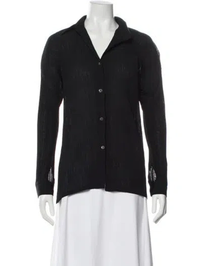 Pre-owned Issey Miyake Vintage Late 1990's - Early 2000's Blouse In Black