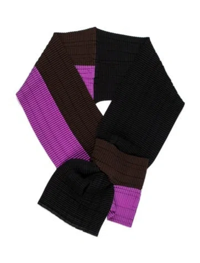 Pre-owned Issey Miyake Vintage Late 1990's - Early 2000's Scarf In Black/purple