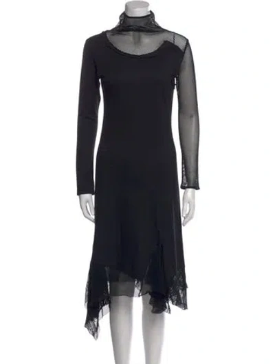 Pre-owned Issey Miyake Vintage Long Dress In Black
