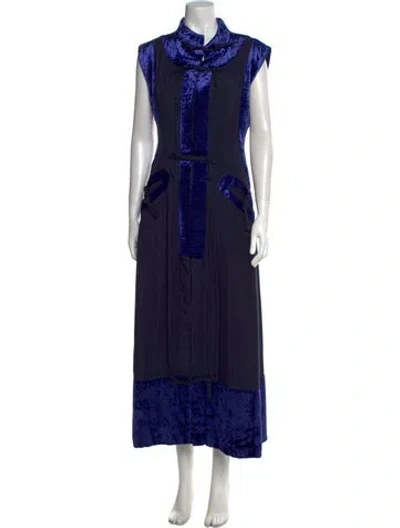 Pre-owned Issey Miyake Vintage Long Dress In Blue