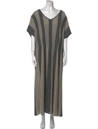 Pre-owned Issey Miyake Vintage Long Dress In Gray