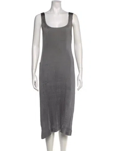 Pre-owned Issey Miyake Vintage Long Dress In Gray