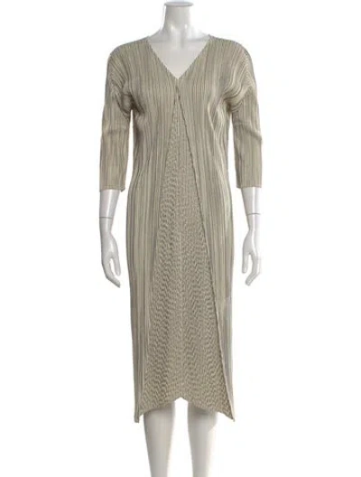Pre-owned Issey Miyake Vintage Long Dress In Neutrals