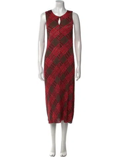 Pre-owned Issey Miyake Vintage Long Dress In Red