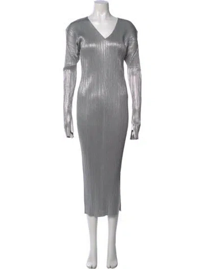 Pre-owned Issey Miyake Vintage Long Dress In Silver