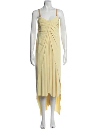 Pre-owned Issey Miyake Vintage Long Dress In Yellow