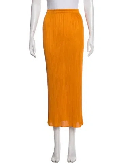 Pre-owned Issey Miyake Vintage Long Skirt In Orange