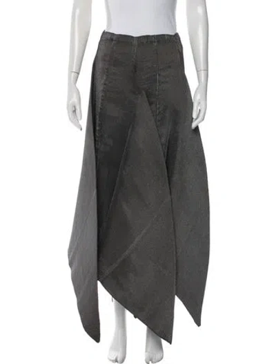 Pre-owned Issey Miyake Vintage Long Skirt In Silver