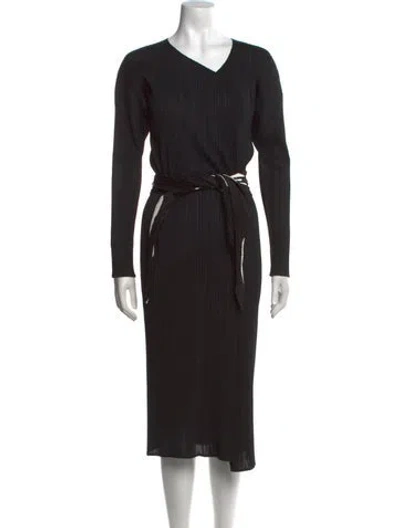 Pre-owned Issey Miyake Vintage Midi Length Dress In Black