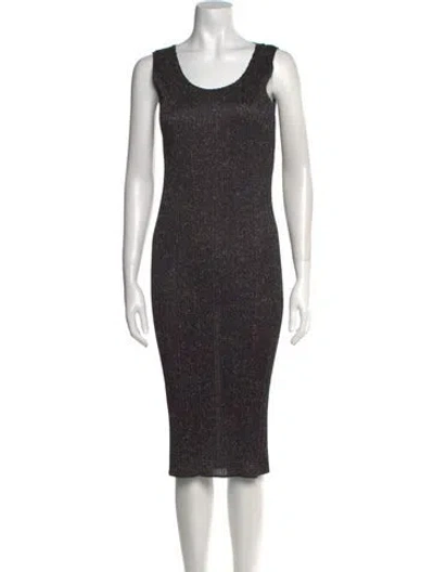 Pre-owned Issey Miyake Vintage Midi Length Dress In Black