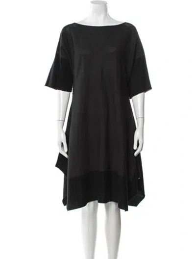 Pre-owned Issey Miyake Vintage Midi Length Dress In Black