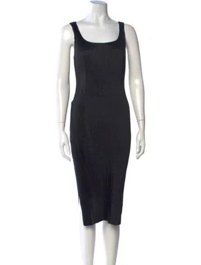 Pre-owned Issey Miyake Vintage Midi Length Dress In Black