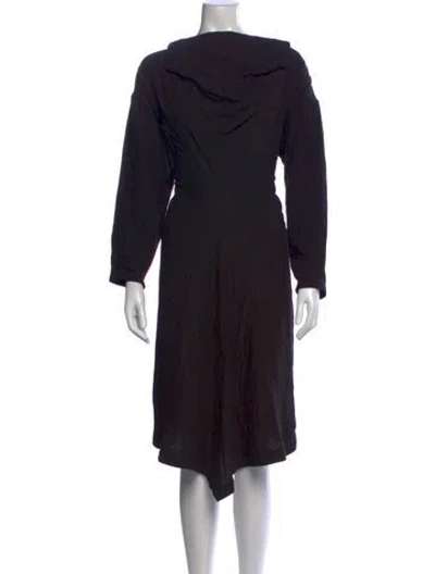 Pre-owned Issey Miyake Vintage Midi Length Dress In Black