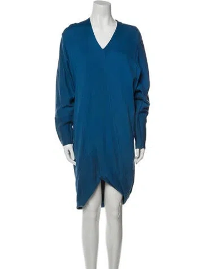 Pre-owned Issey Miyake Vintage Midi Length Dress In Blue