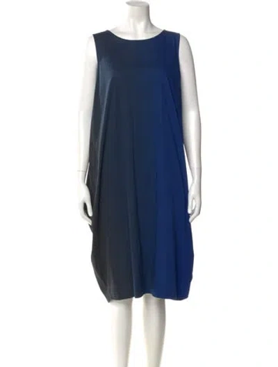 Pre-owned Issey Miyake Vintage Midi Length Dress In Blue