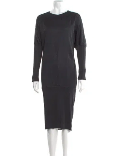 Pre-owned Issey Miyake Vintage Midi Length Dress In Gray