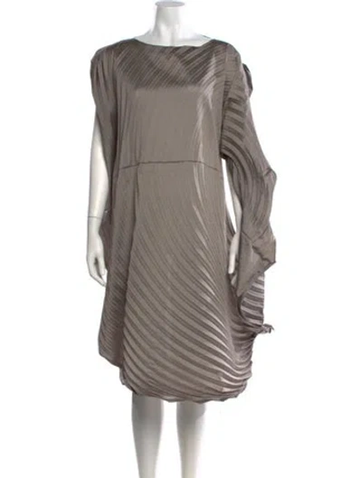 Pre-owned Issey Miyake Vintage Midi Length Dress In Gray