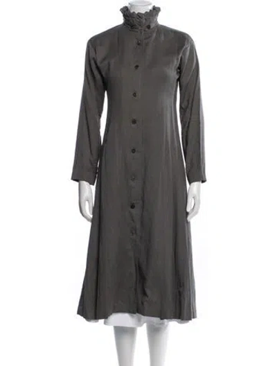Pre-owned Issey Miyake Vintage Midi Length Dress In Gray