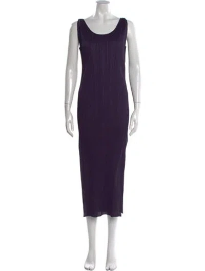 Pre-owned Issey Miyake Vintage Midi Length Dress In Purple