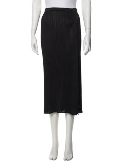 Pre-owned Issey Miyake Vintage Midi Length Skirt In Black