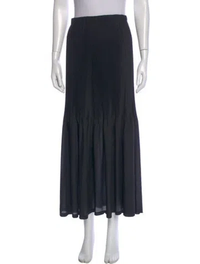 Pre-owned Issey Miyake Vintage Midi Length Skirt In Black