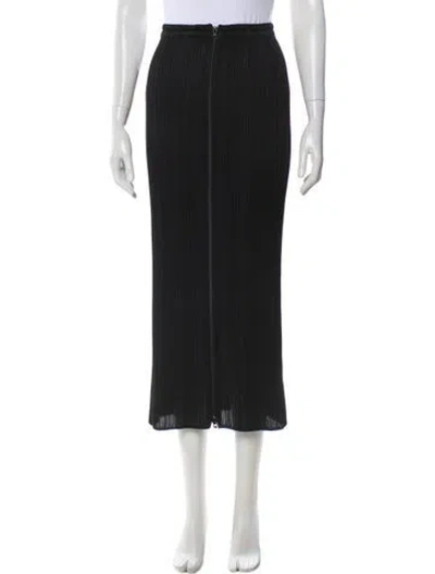 Pre-owned Issey Miyake Vintage Midi Length Skirt In Black