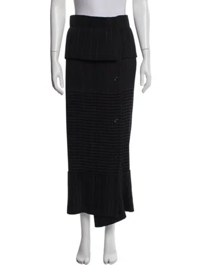 Pre-owned Issey Miyake Vintage Midi Length Skirt In Black