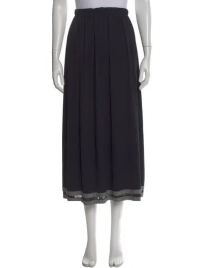 Pre-owned Issey Miyake Vintage Midi Length Skirt In Black