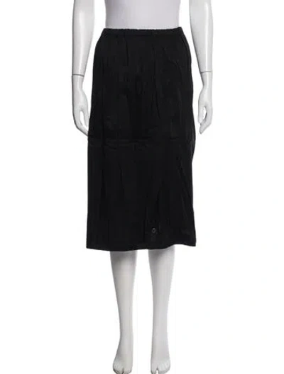 Pre-owned Issey Miyake Vintage Midi Length Skirt In Black
