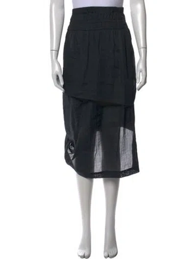 Pre-owned Issey Miyake Vintage Midi Length Skirt In Black