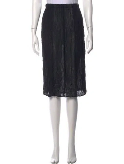 Pre-owned Issey Miyake Vintage Midi Length Skirt In Black