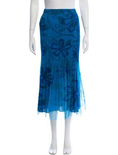 Pre-owned Issey Miyake Vintage Midi Length Skirt In Blue