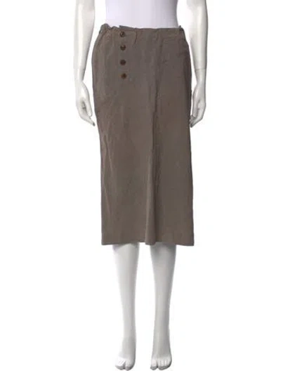 Pre-owned Issey Miyake Vintage Midi Length Skirt In Brown