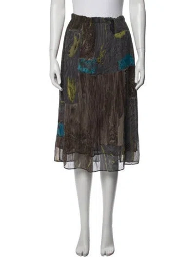 Pre-owned Issey Miyake Vintage Midi Length Skirt In Brown
