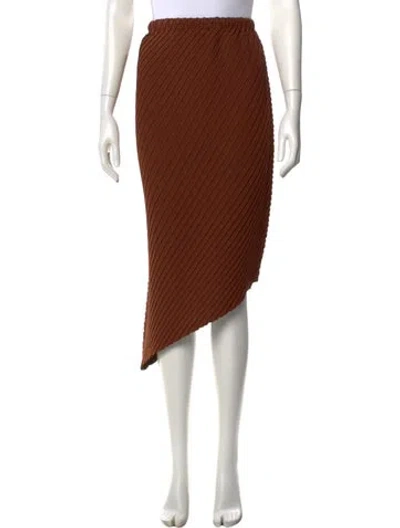 Pre-owned Issey Miyake Vintage Midi Length Skirt In Brown