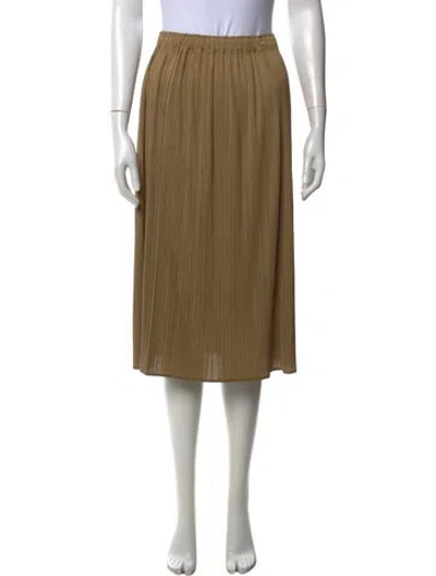 Pre-owned Issey Miyake Vintage Midi Length Skirt In Brown