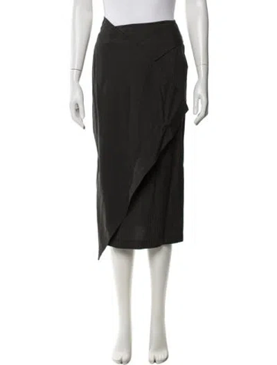 Pre-owned Issey Miyake Vintage Midi Length Skirt In Gray
