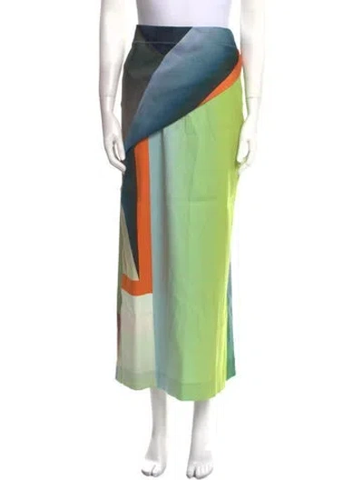 Pre-owned Issey Miyake Vintage Midi Length Skirt In Green