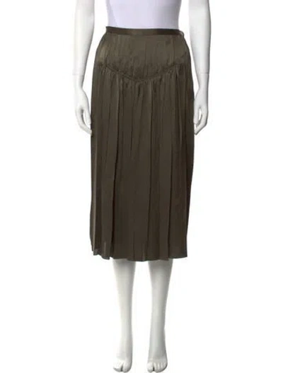 Pre-owned Issey Miyake Vintage Midi Length Skirt In Green