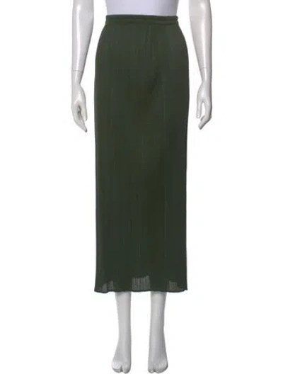 Pre-owned Issey Miyake Vintage Midi Length Skirt In Green