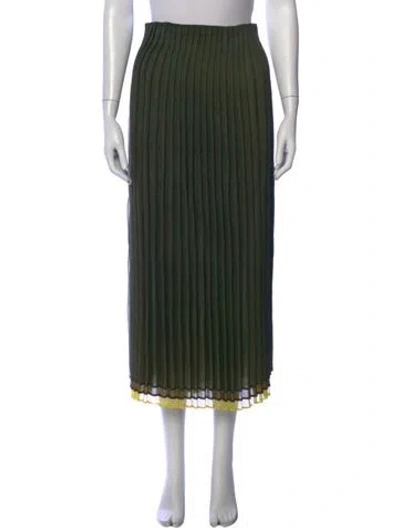 Pre-owned Issey Miyake Vintage Midi Length Skirt In Green